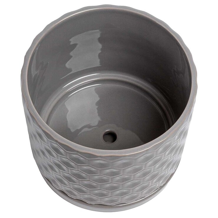over&back Set of 2 Honeycomb Ceramic Planters