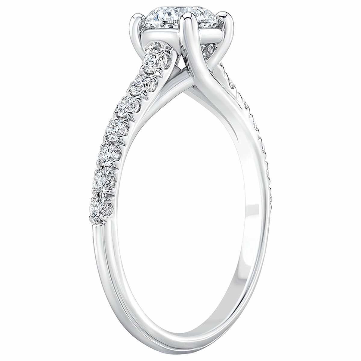 18KT White Gold 1.03ctw Round Brilliant Cut Diamond With 0.70ctw Centre Bridal Ring