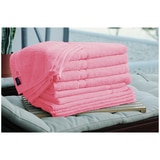 Kingtex Plain dyed 100% Combed Cotton towel range 550gsm Bath Sheet set 14 piece - Lip Gloss