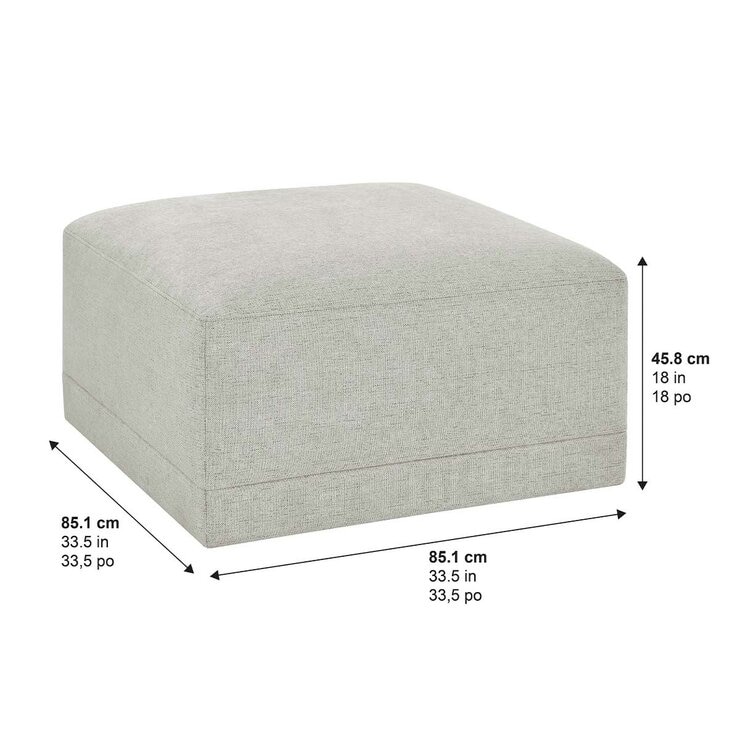 Thomasville 6PC Fabric Modular Sectional with Ottoman Light Grey