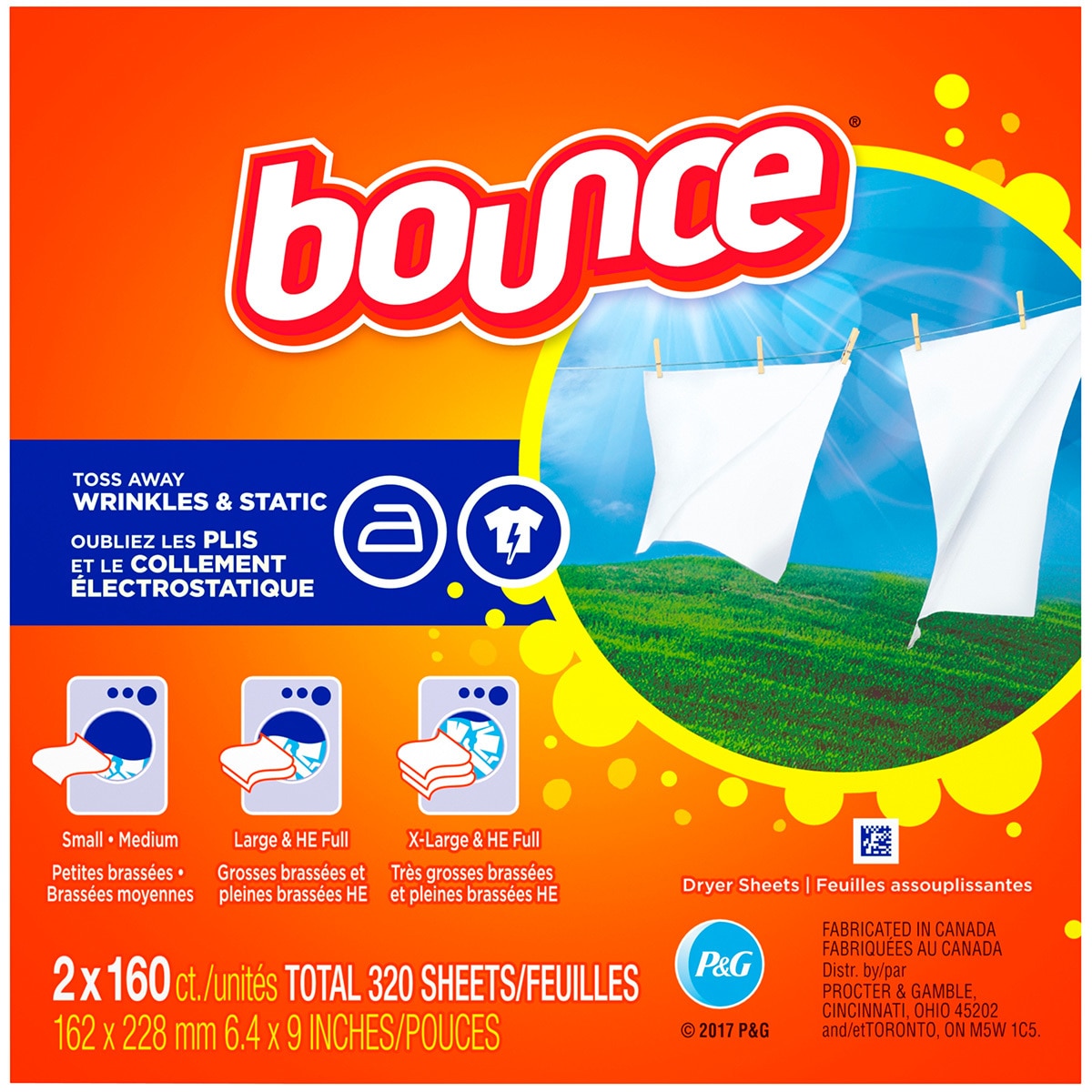 Bounce Fabric Softener Sheets 2x160 sheets
