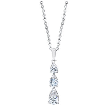 18KT White Gold 0.40ctw 3 Tier Diamond Pendant