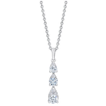 18KT White Gold 0.40ctw 3 Tier Diamond Pendant