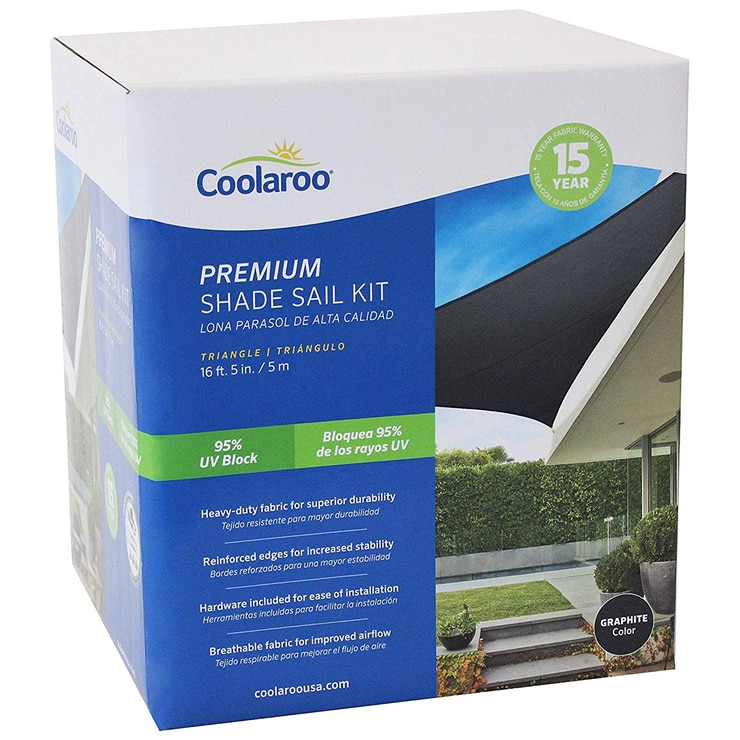 Coolaroo Triangle Shade Sail Kit Graphite Costco Australia