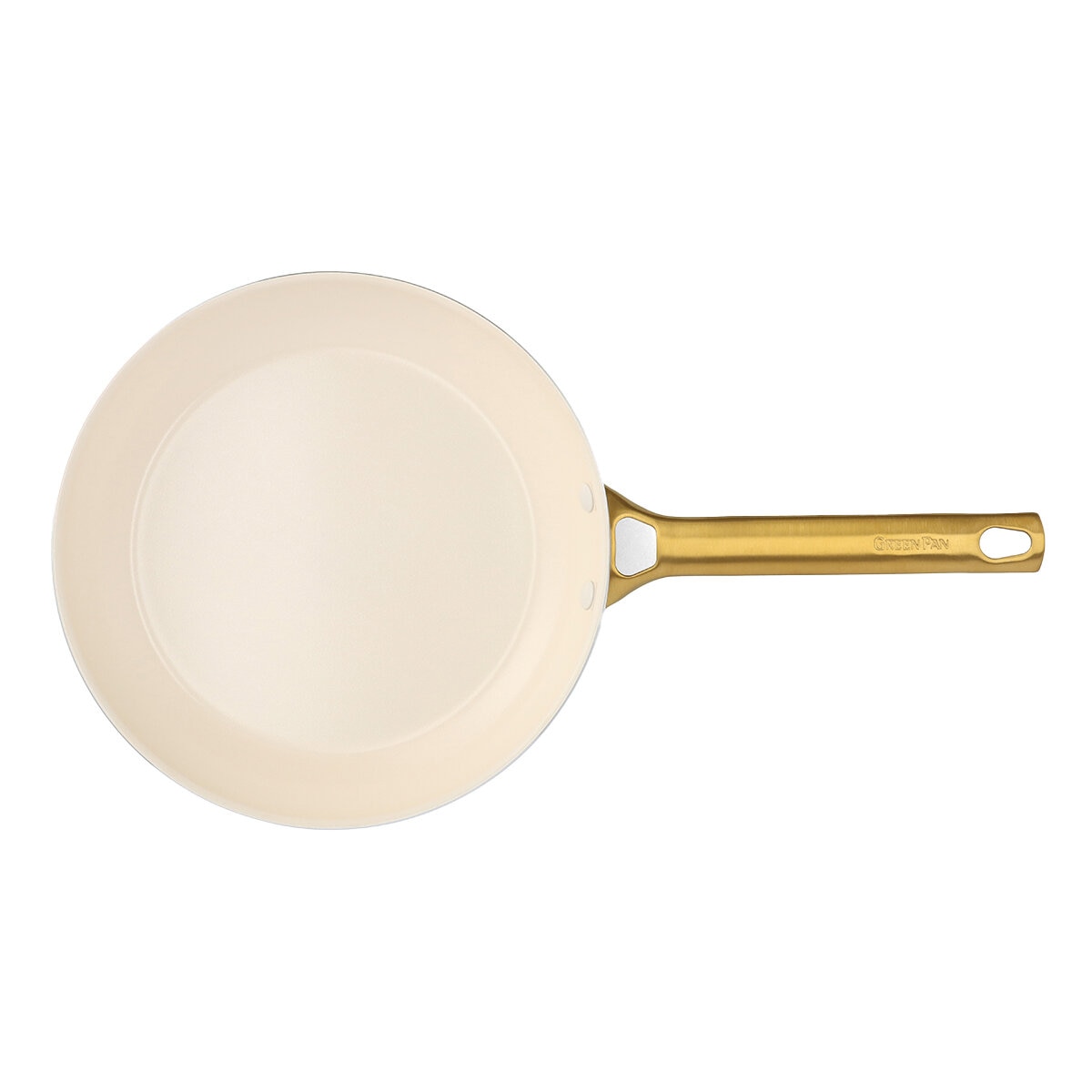 GreenPan Ceramic Non-Stick Frypan 2 Piece Set 26cm and 30cm Cream White