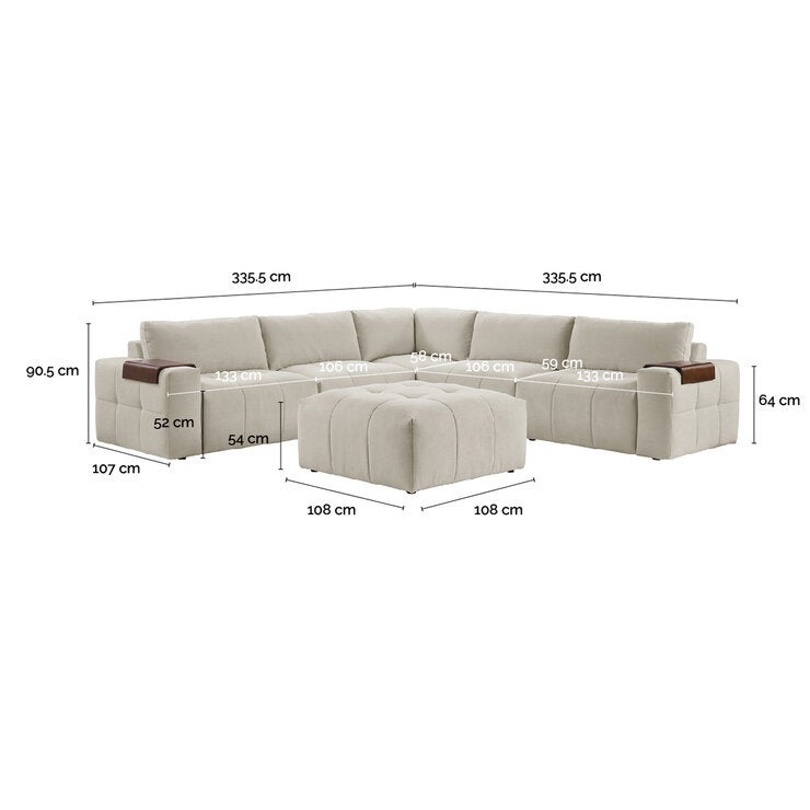 Aiden & Ivy 6 Piece Modular Fabric Sectional Aiden & Ivy 6 Piece Modular Fabric Sectional