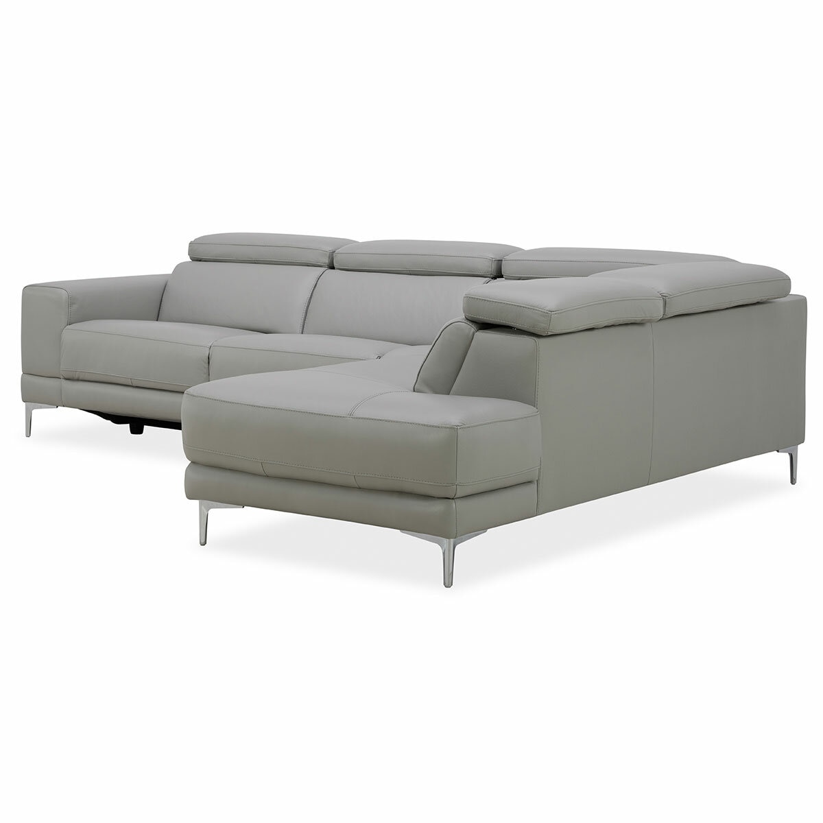 Aiden & Ivy Leather Power Sectional With Ratchet Headrest