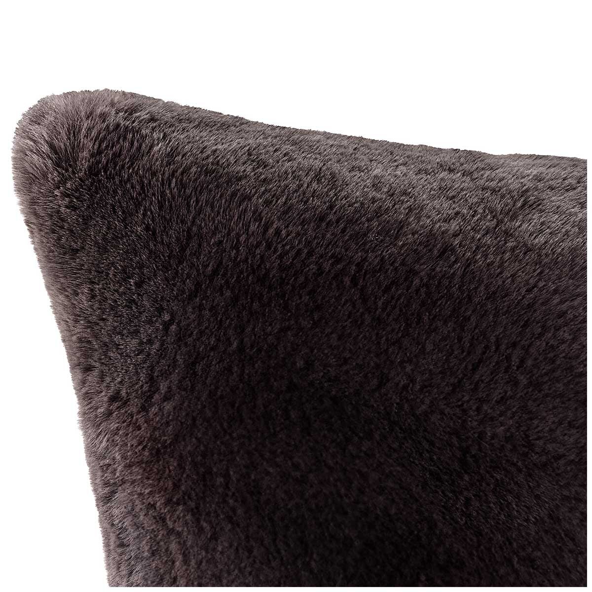 Mon Chateau Faux Fur Pillow Brown