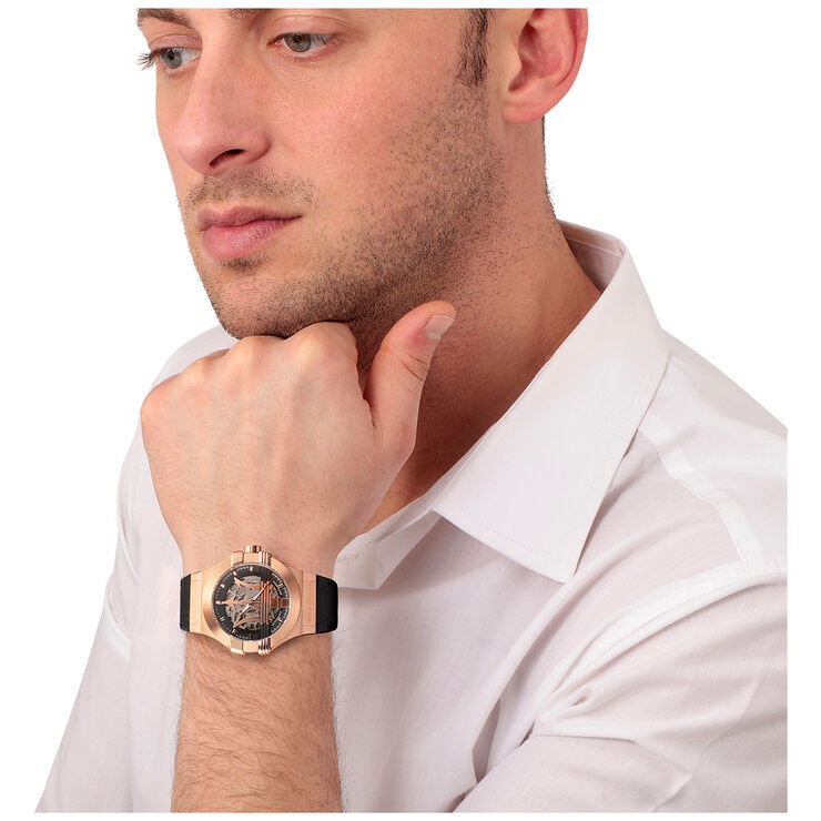 Maserati Potenza Men's Automatic Watch R8821108039 Black & Rose Gold Maserati Potenza Men's Automatic Watch R8821108039 Black & Rose Gold