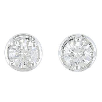 18KT White Gold 0.45ctw Round Diamond Stud Earrings