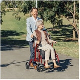 Altus Hybrid Duo 2 In 1 Mobility Rollator And Transit Wheelchair Red