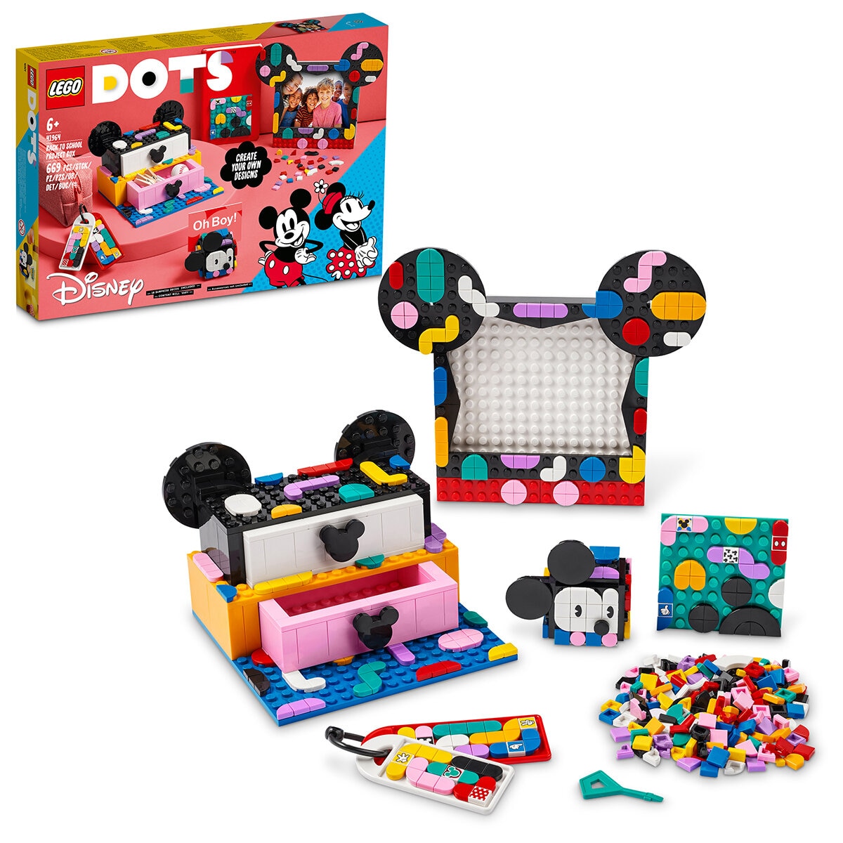 LEGO Dots Mickey Mouse and Minnie Mouse Back-to-School Project Box 41964