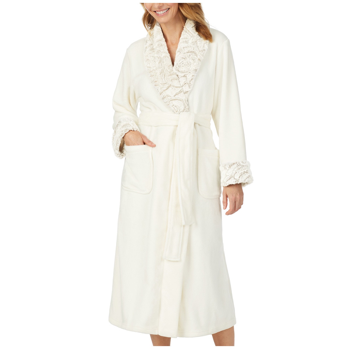 Carole Hochman Women's Plush Robe - Ivory
