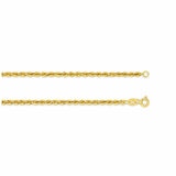 18KT Yellow Gold Diamond Cut Hollow Rope Chain