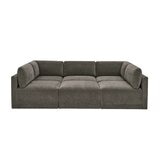 Thomasville 6PC Fabric Modular Sectional with Ottoman Grey