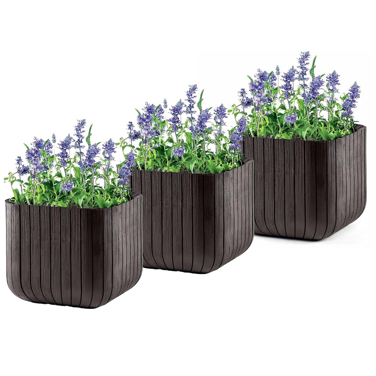 Keter Cube Planter Small Brown 3 Pack