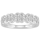 18KT White Gold 0.75ctw Round Diamond Multi Row Ring