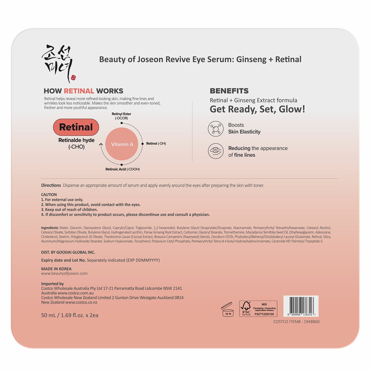 Beauty of Joseon Revive Eye Serum 2 x 50ml Beauty of Joseon Revive Eye Serum 2 x 50ml