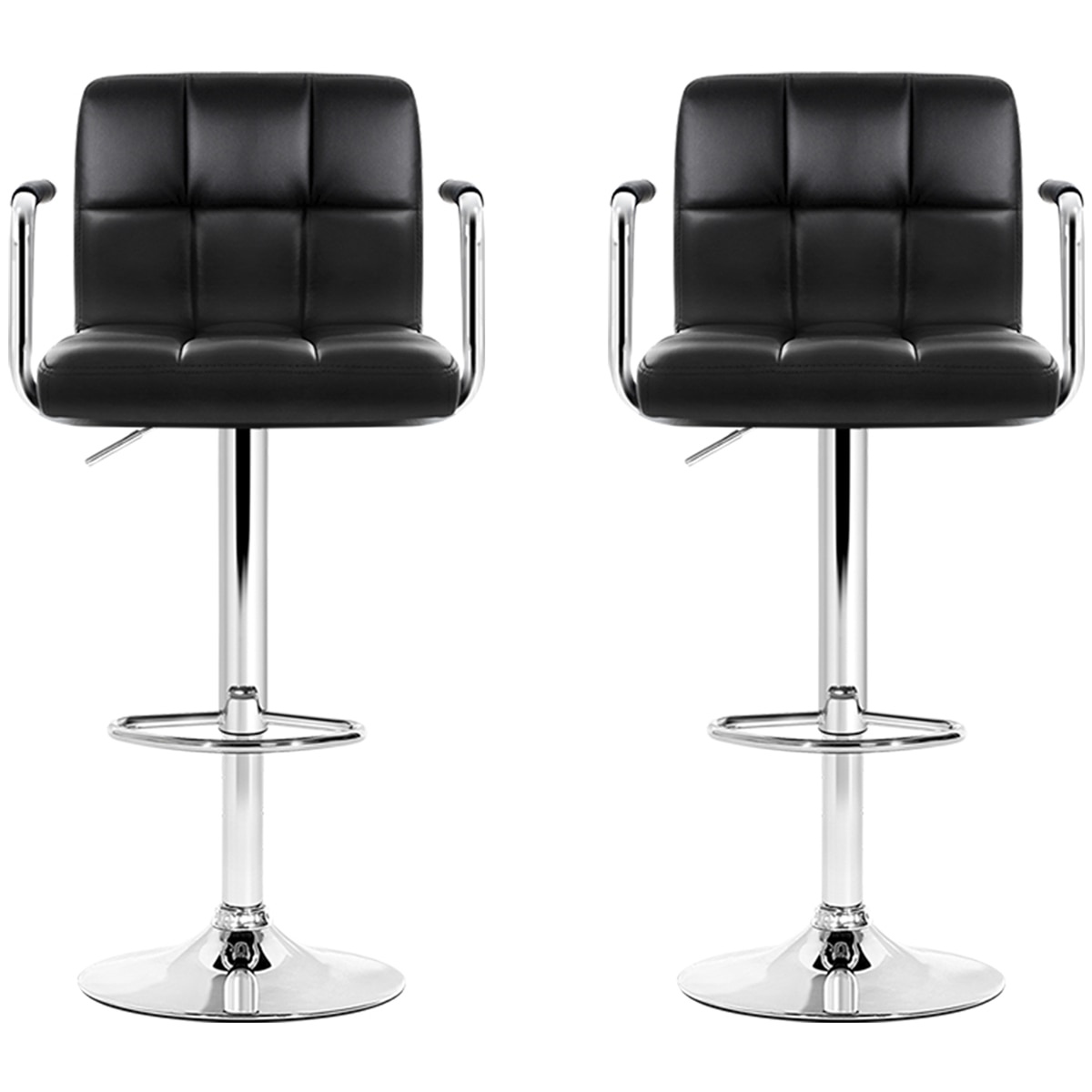 Artiss Black Gaslift Swivel Barstool 2 pack