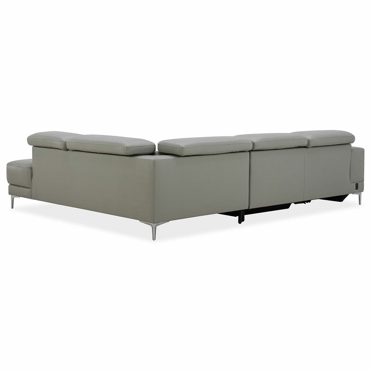 Aiden & Ivy Leather Power Sectional With Ratchet Headrest