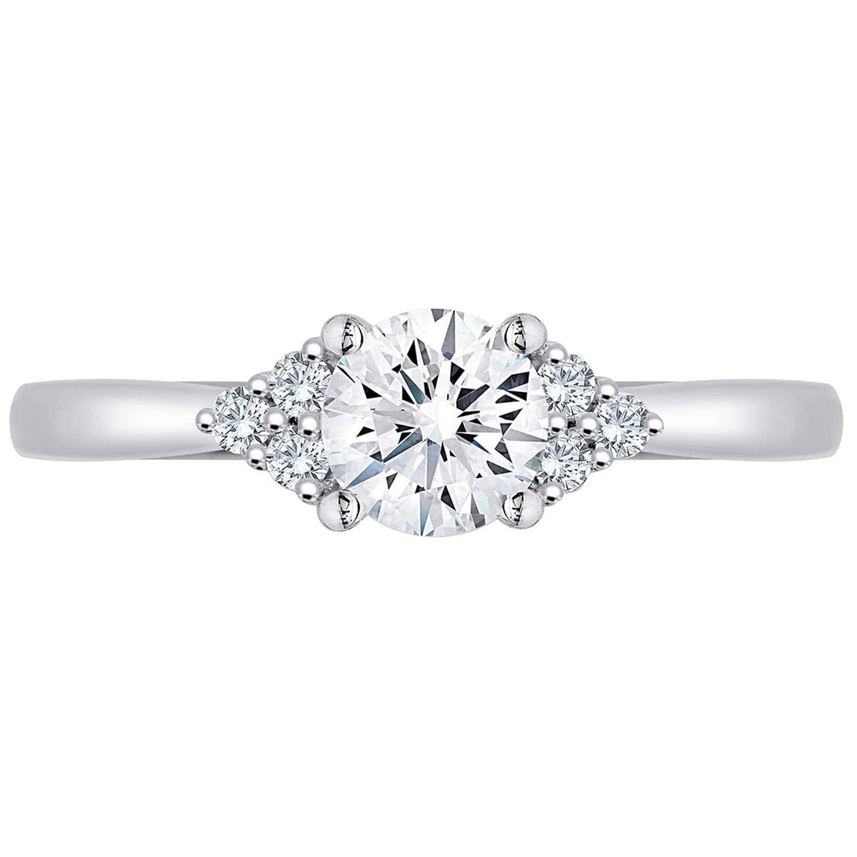 18KT White Gold 0.85ctw Diamond Bridal Set With 0.60ctw Centre