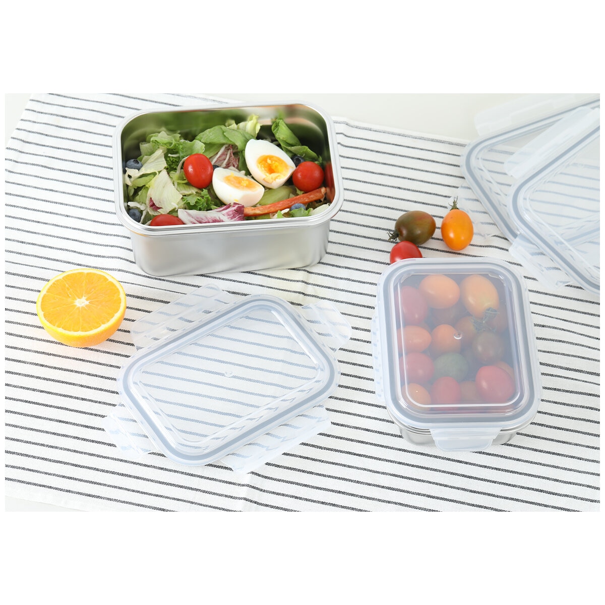 Neoflam Stainless Steel Container Microwavable 12 Piece Set