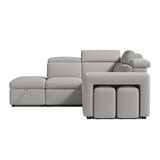 Valencia Finn Fabric Sectional Lounge Bed Left Storage Ottoman Light Grey Valencia Finn Fabric Sectional Lounge Bed Left Storage Ottoman Light Grey