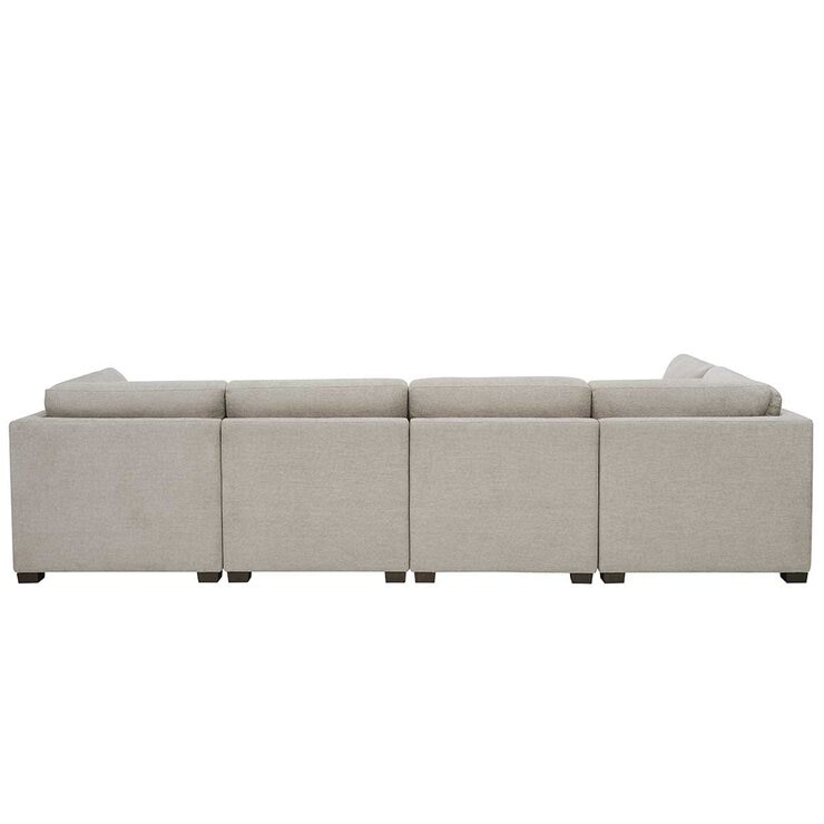 Thomasville 6 Piece Fabric Modular Sectional With Storage Ottoman