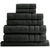 Bdirect Royal Comfort Eden 600GSM 100% Cotton 8 Piece Towel Pack - Granite