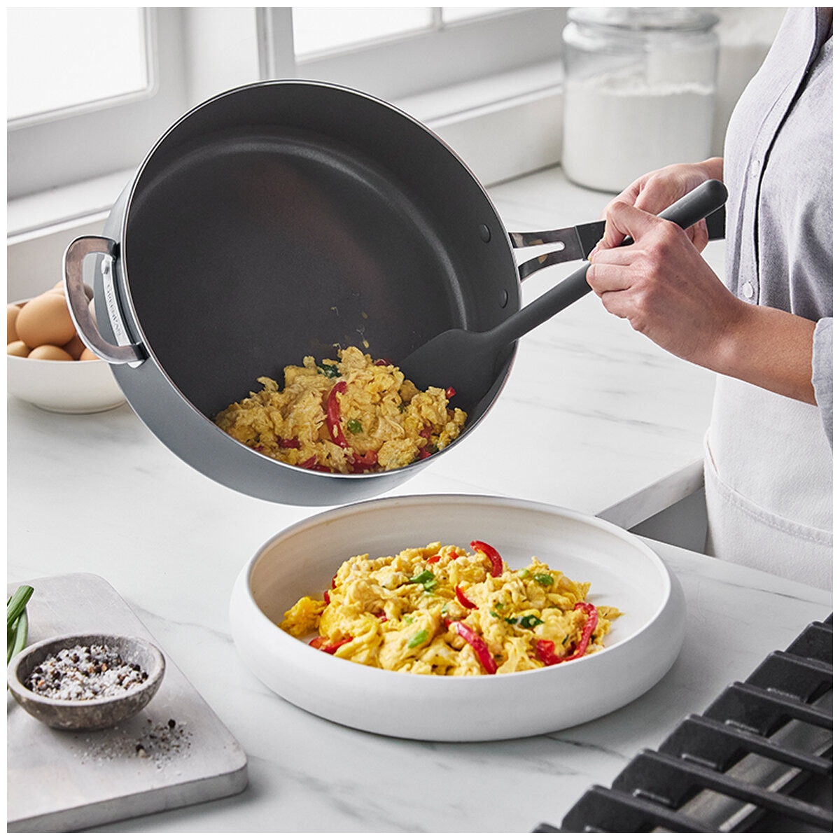 Greenpan Jumbo Saute Pan with Lid 6.15L Grey