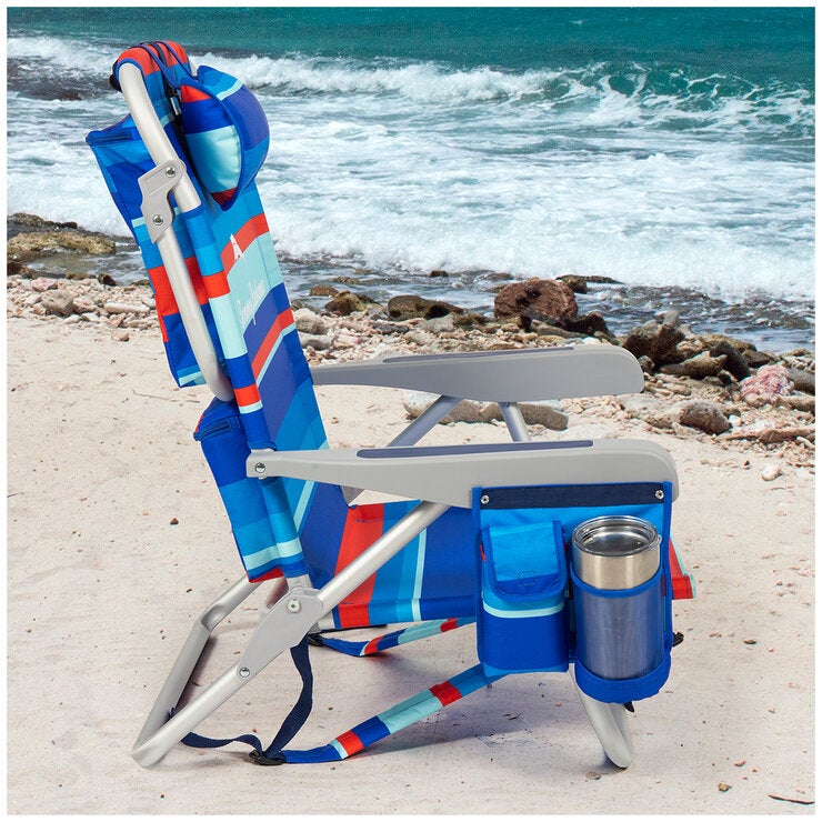 Tommy Bahama 5 Position Beach Chair 2 Pack - Red/Blue Stripe Tommy Bahama 5 Position Beach Chair 2 Pack - Red/Blue Stripe