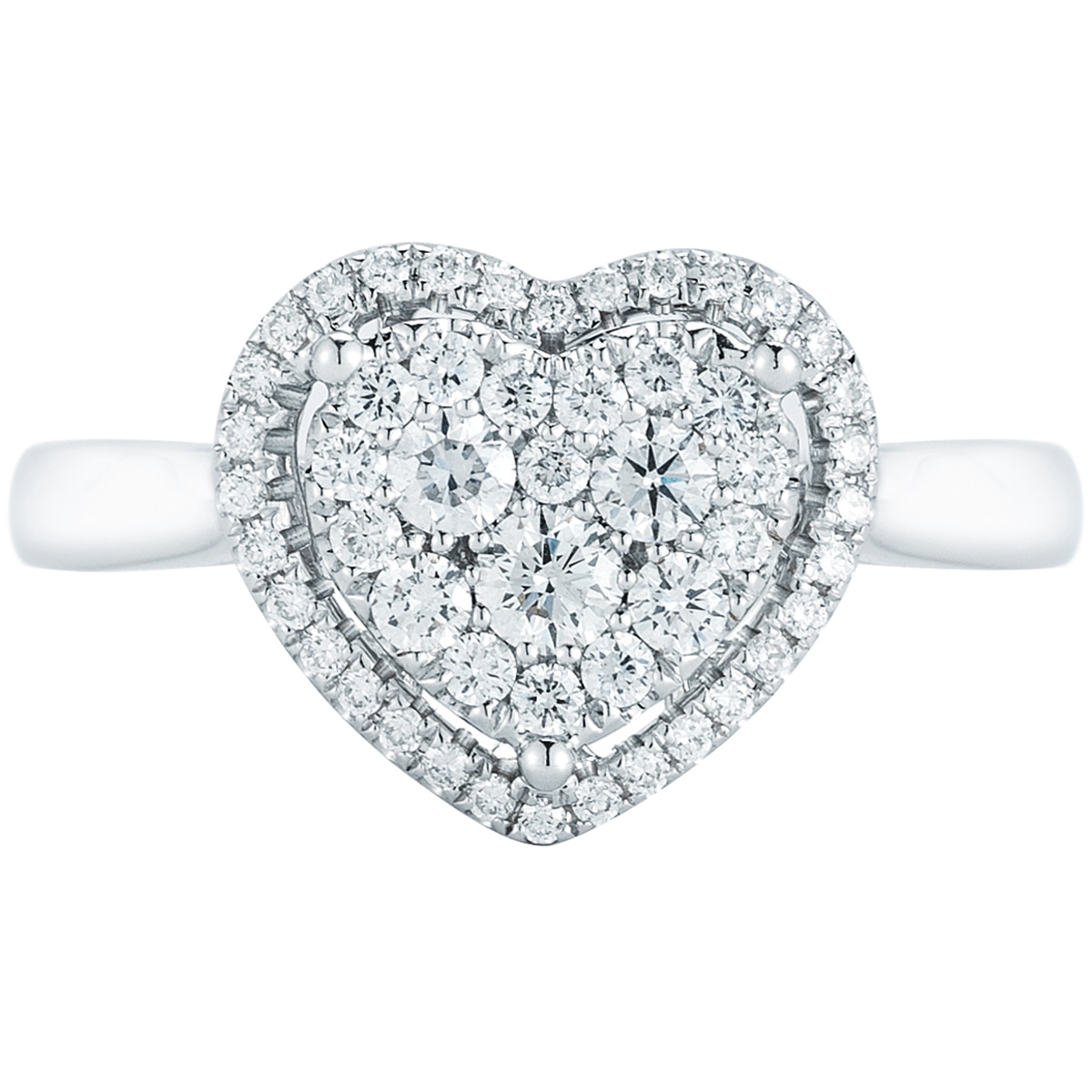 0.49ctw Heart Cluster Ring