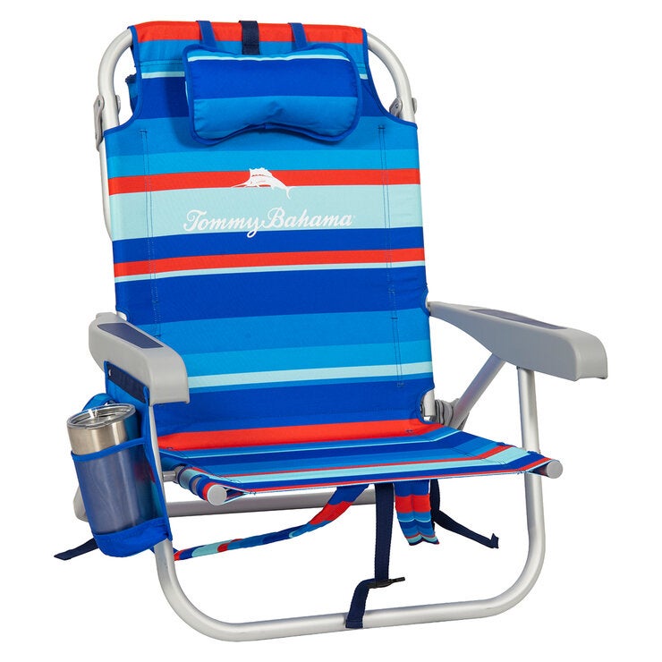 Tommy Bahama 5 Position Beach Chair 2 Pack - Red/Blue Stripe Tommy Bahama 5 Position Beach Chair 2 Pack - Red/Blue Stripe