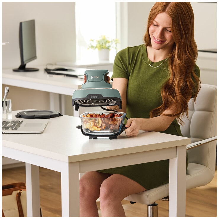 Ninja Crispi 4-in-1 Portable Glass Air Fryer Sage Green FN101SGANZ