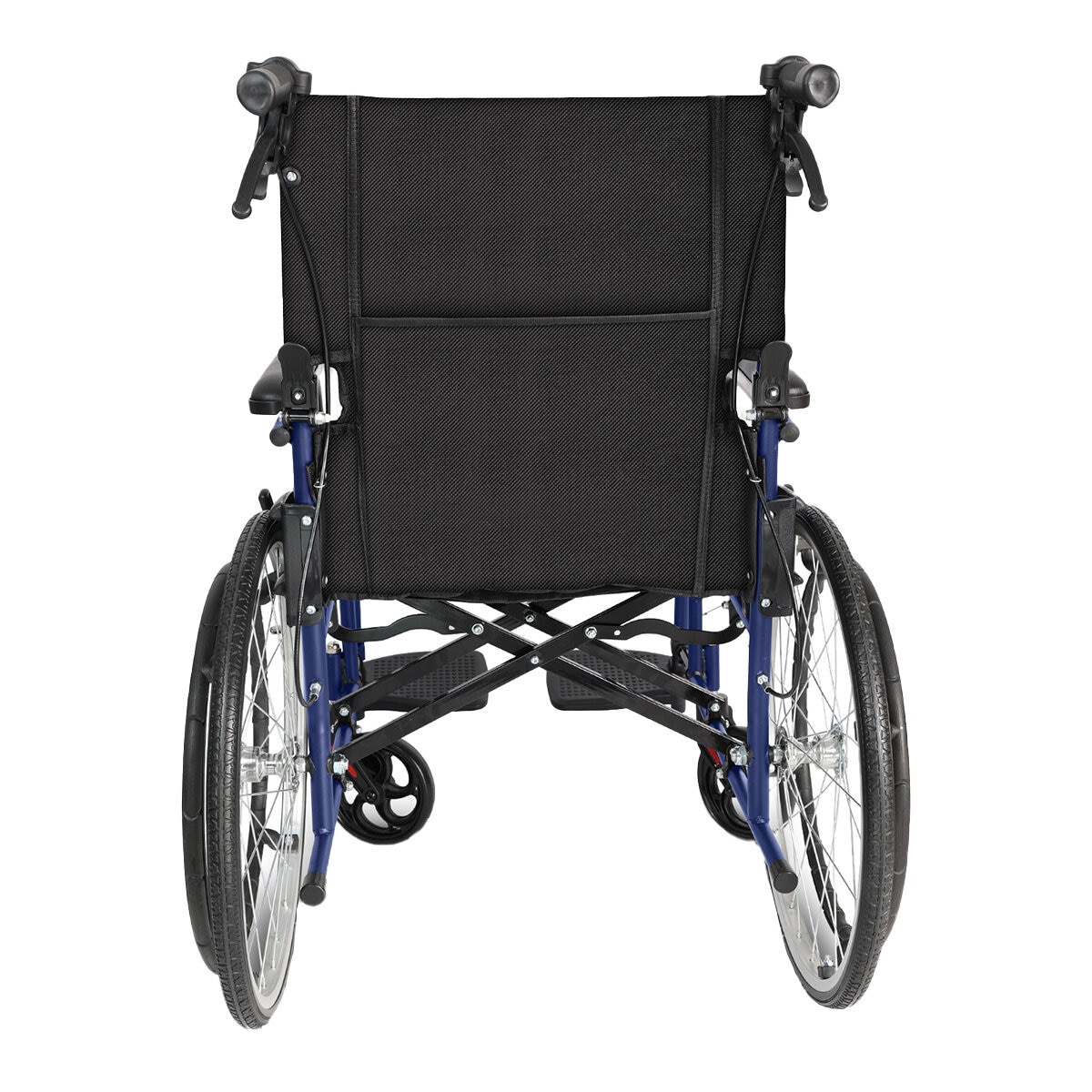 Altus Transport Wheelchair Lightweight Folding Self Propelled 20-inch Wheel - BLUE