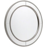 Café Lighting and Living Zeta Wall Mirror Round Antique Silver