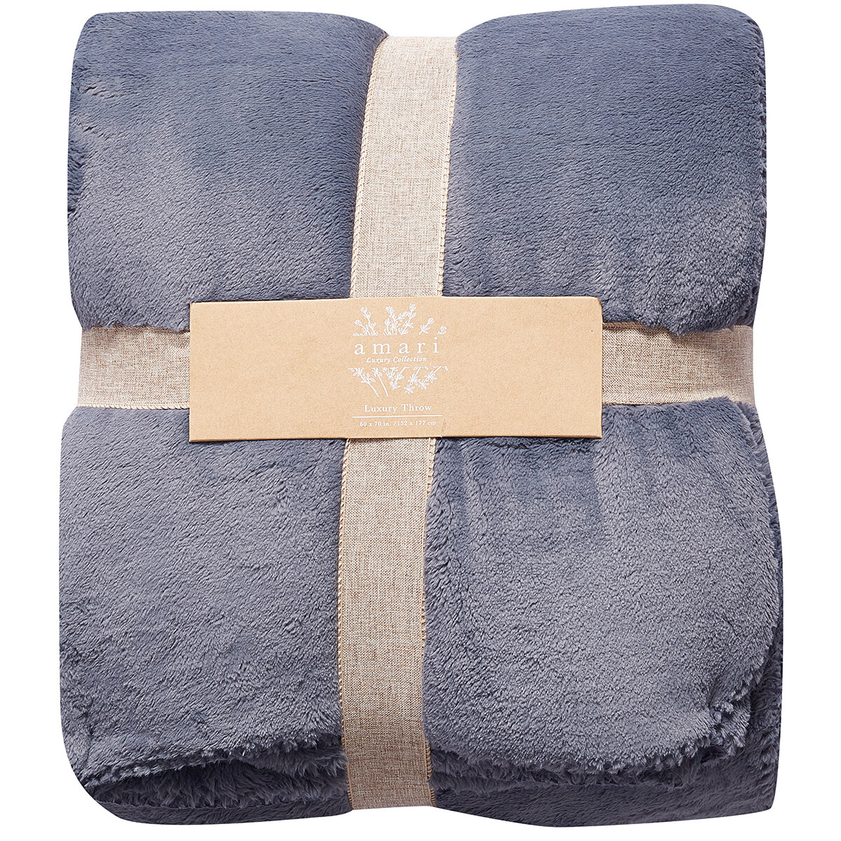 Amari Luxury Velvet Throw 152cm x 177cm Blue