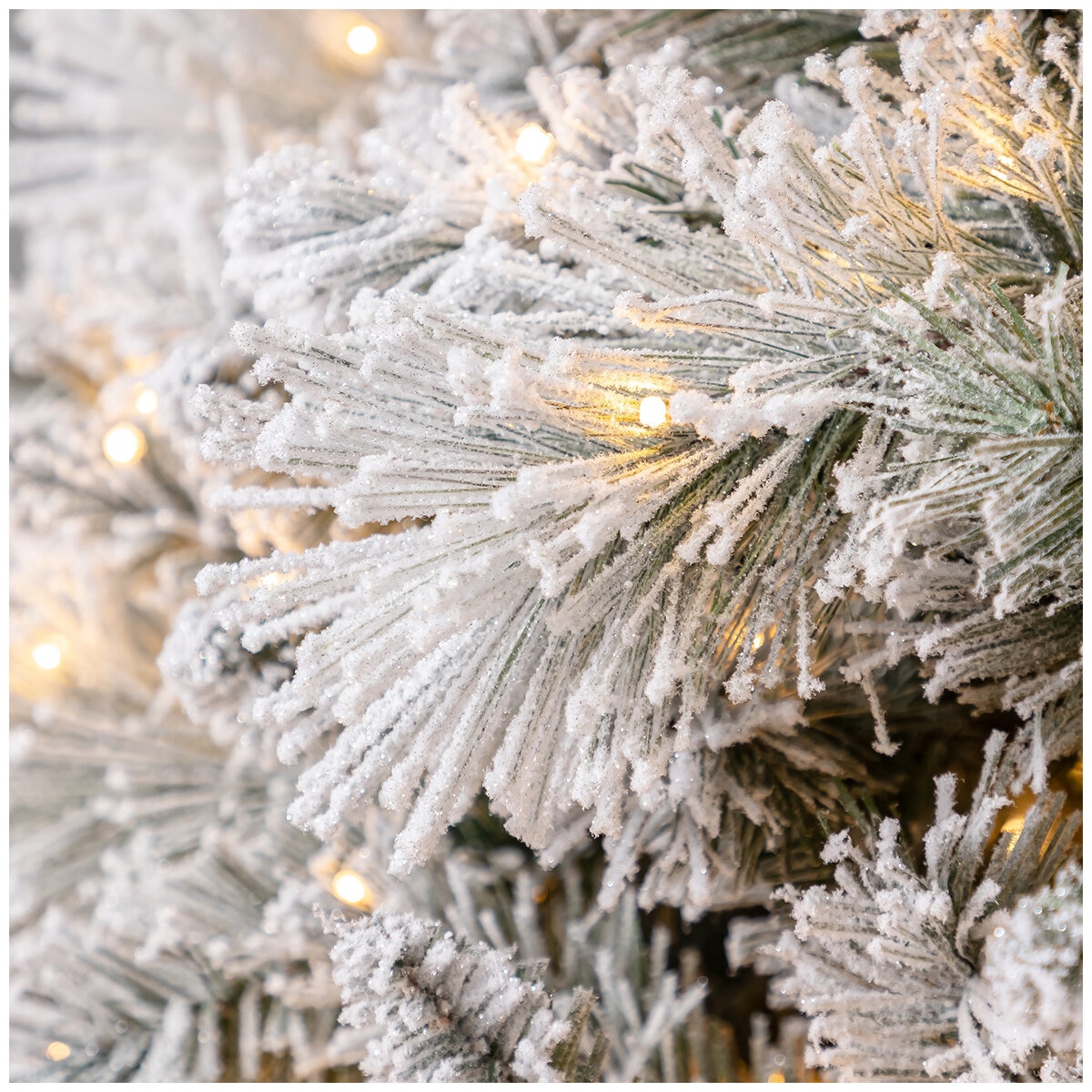 Pre-Lit Glitter Flocked Cashmere Artificial Christmas Tree 2.29 m