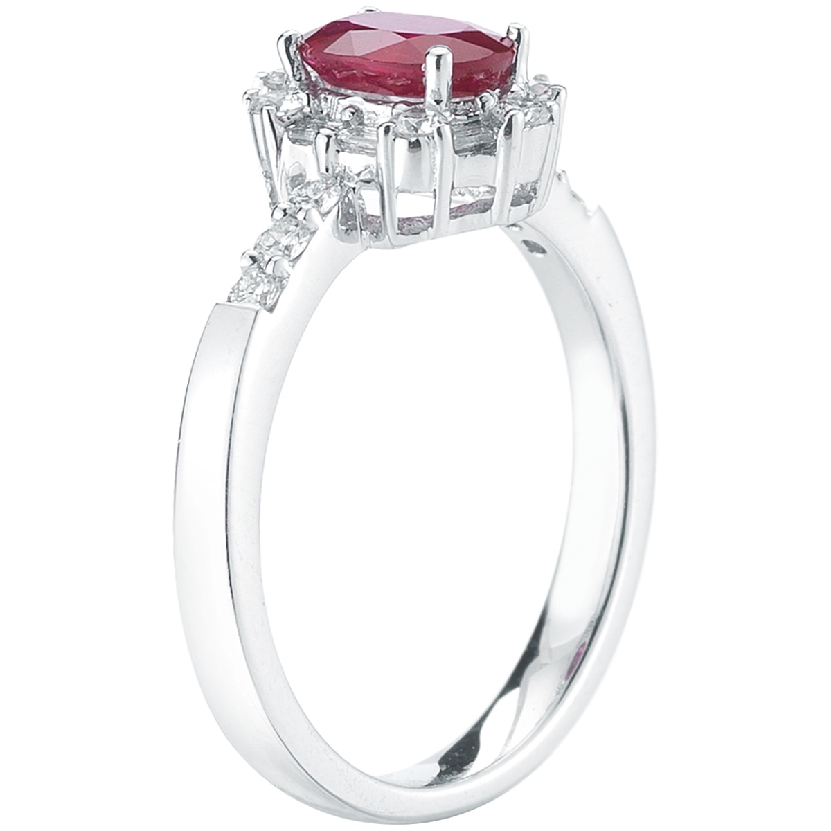 18KT White Gold Ruby and Diamond Ring Costco Australia
