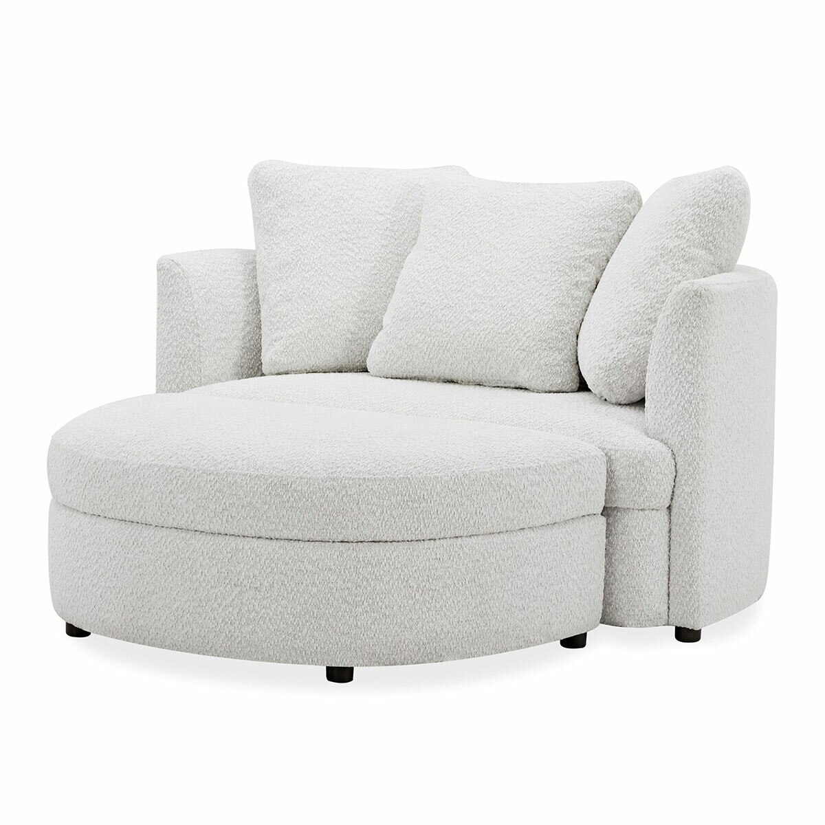 Aiden & Ivy Fabric Accent Chair With Storage Ottoman