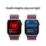 Apple Watch Series 10 GPS 46mm Rose Gold Aluminium Case with Plum Sport Loop