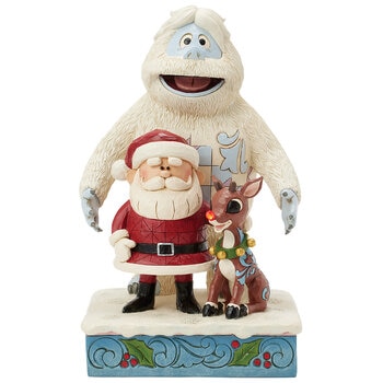 Jim Shore Holiday Rudolph Bumble And Santa Figurine
