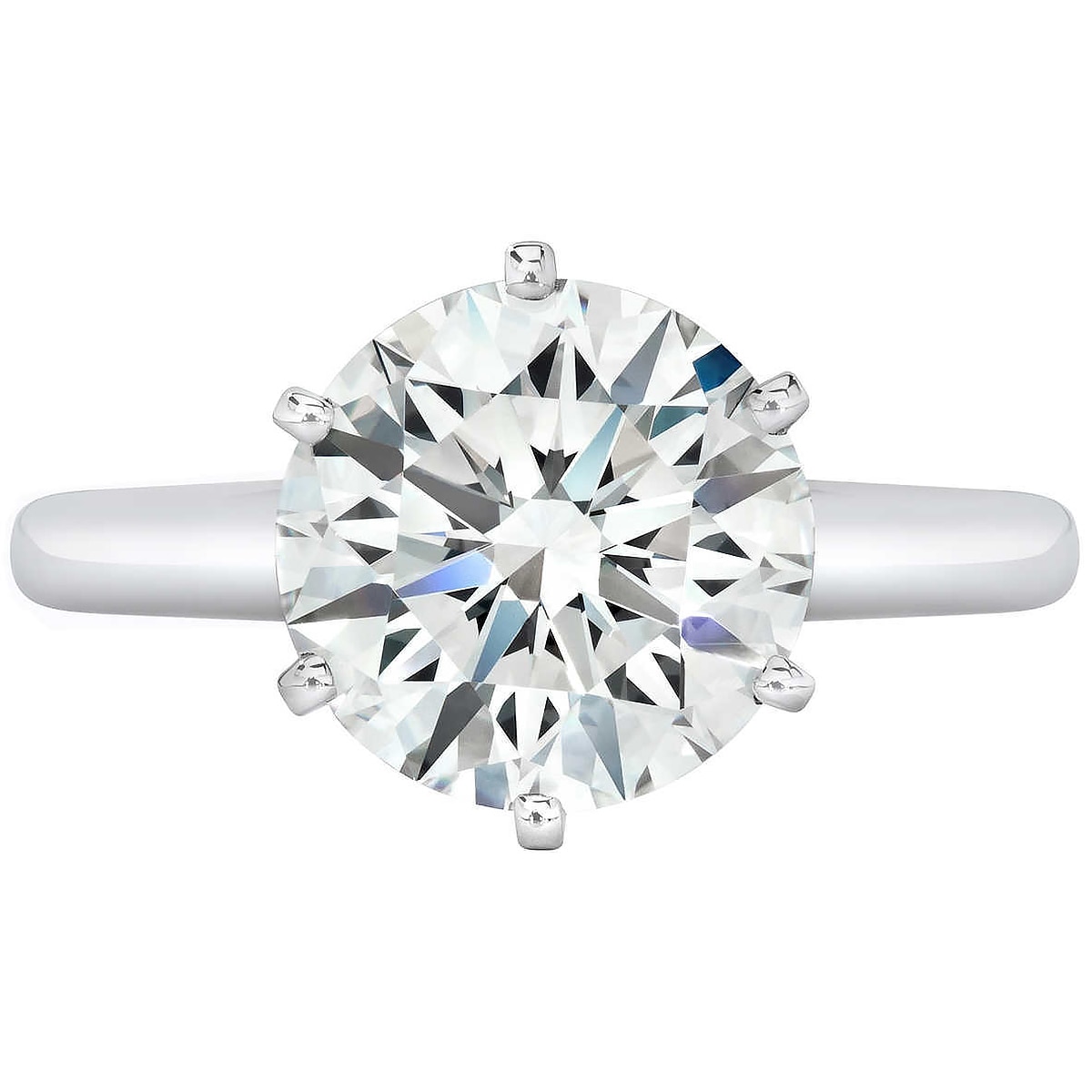 Round Brilliant 10.03 ct VS1 Clarity, I Color Diamond Platinum Solitaire Ring