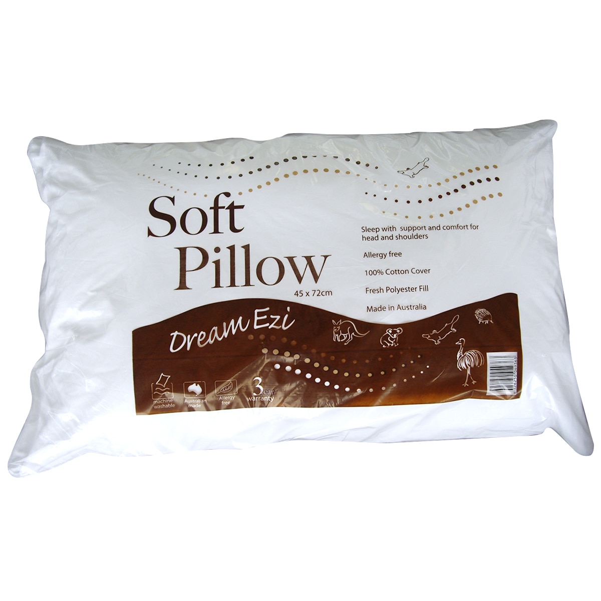 Kingtex Pillow 45x72cm White Soft