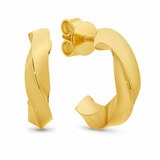 24KT Yellow Gold Twisted Half Hoop Earrings