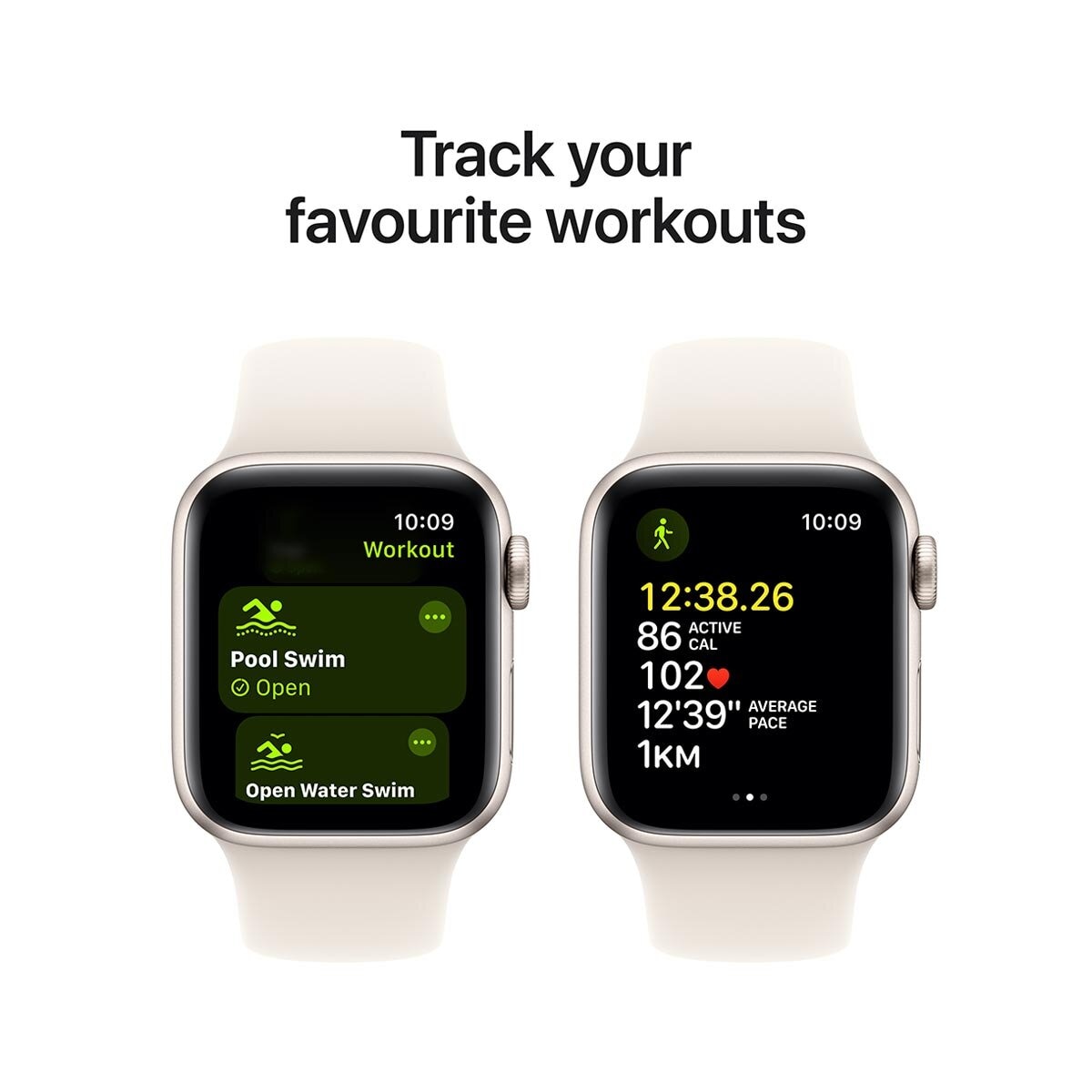 Apple Watch SE GPS 40mm Starlight Aluminium Case With Starlight Sport Band S/M