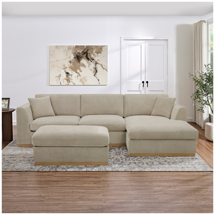 Caley 4 Piece Fabric Chase with Ottoman Caley 4 Piece Fabric Chase with Ottoman