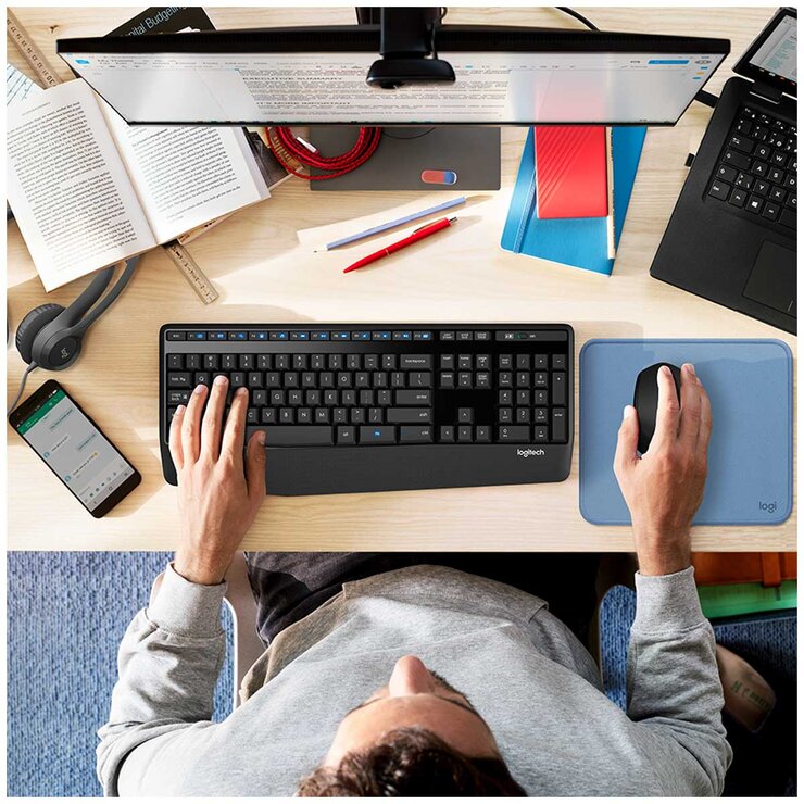 Logitech MK345 Wireless Keyboard And Mouse Combo And H340 Headset Bundle 920-012926