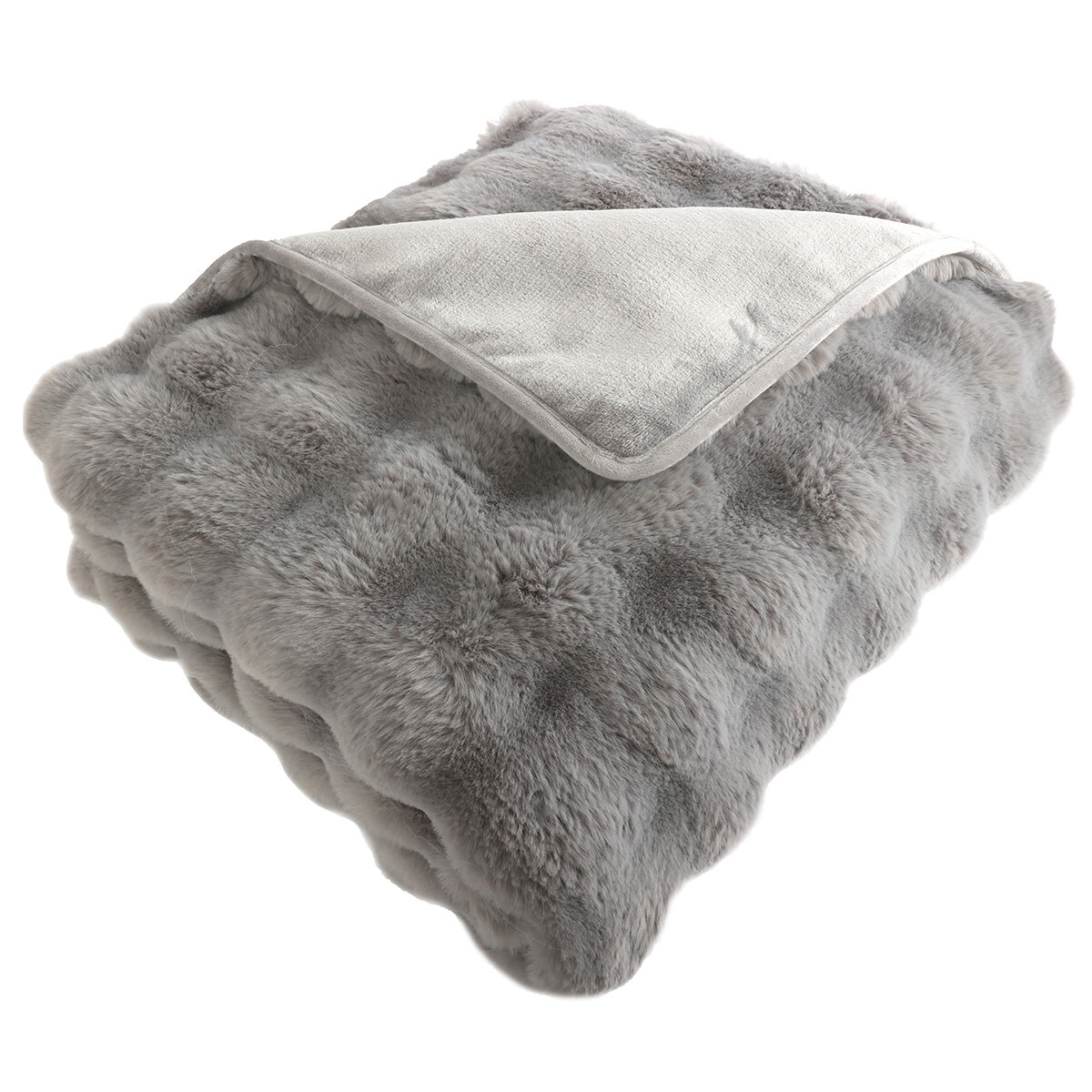 House & Home Bubble Faux Fur Throw 152cm x 177cm