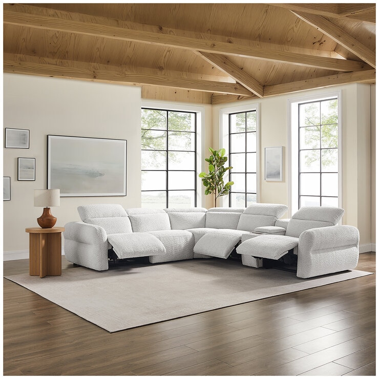 Aiden & Ivy Fabric Power Reclining Sectional With Power Headrests